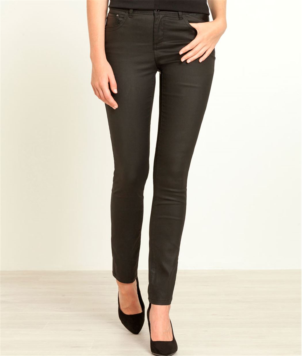 Jean femme enduit slim BLACK - Grain de Malice