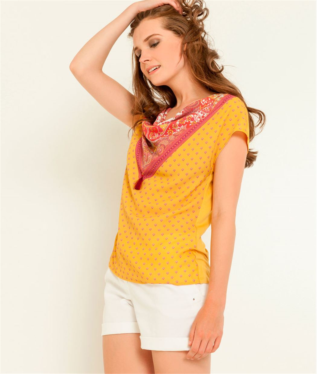 T-shirt femme bénitier imprimé SAFRAN