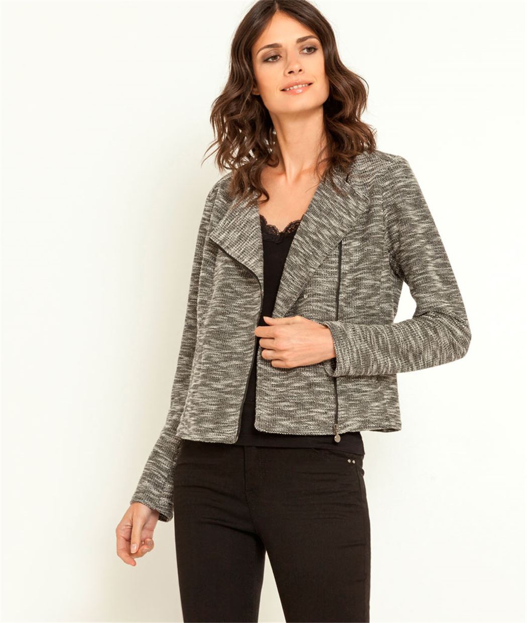 Veste femme en maille GRIS - Grain de Malice