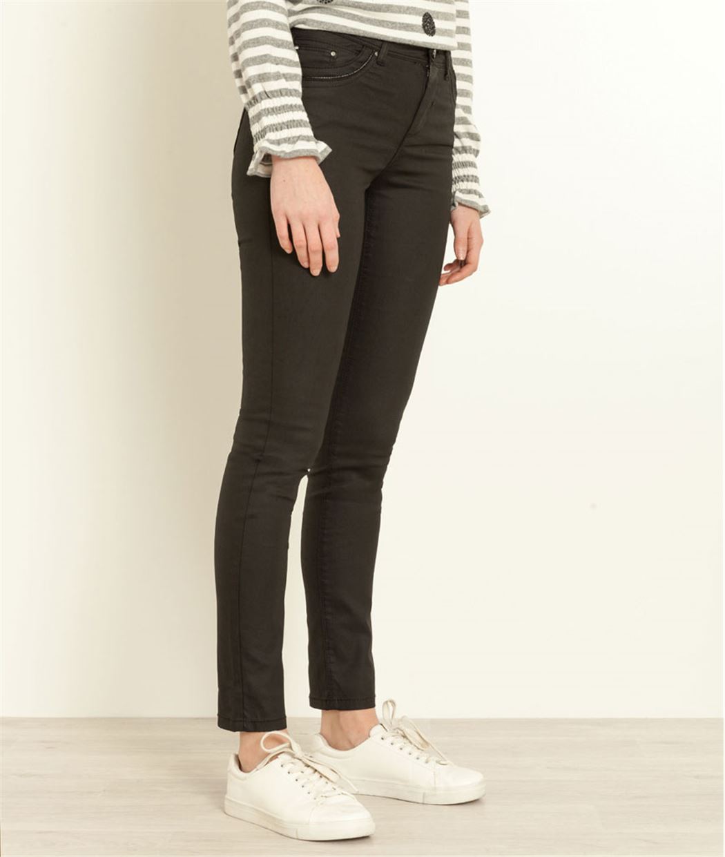 Jean femme enduit BLACK
