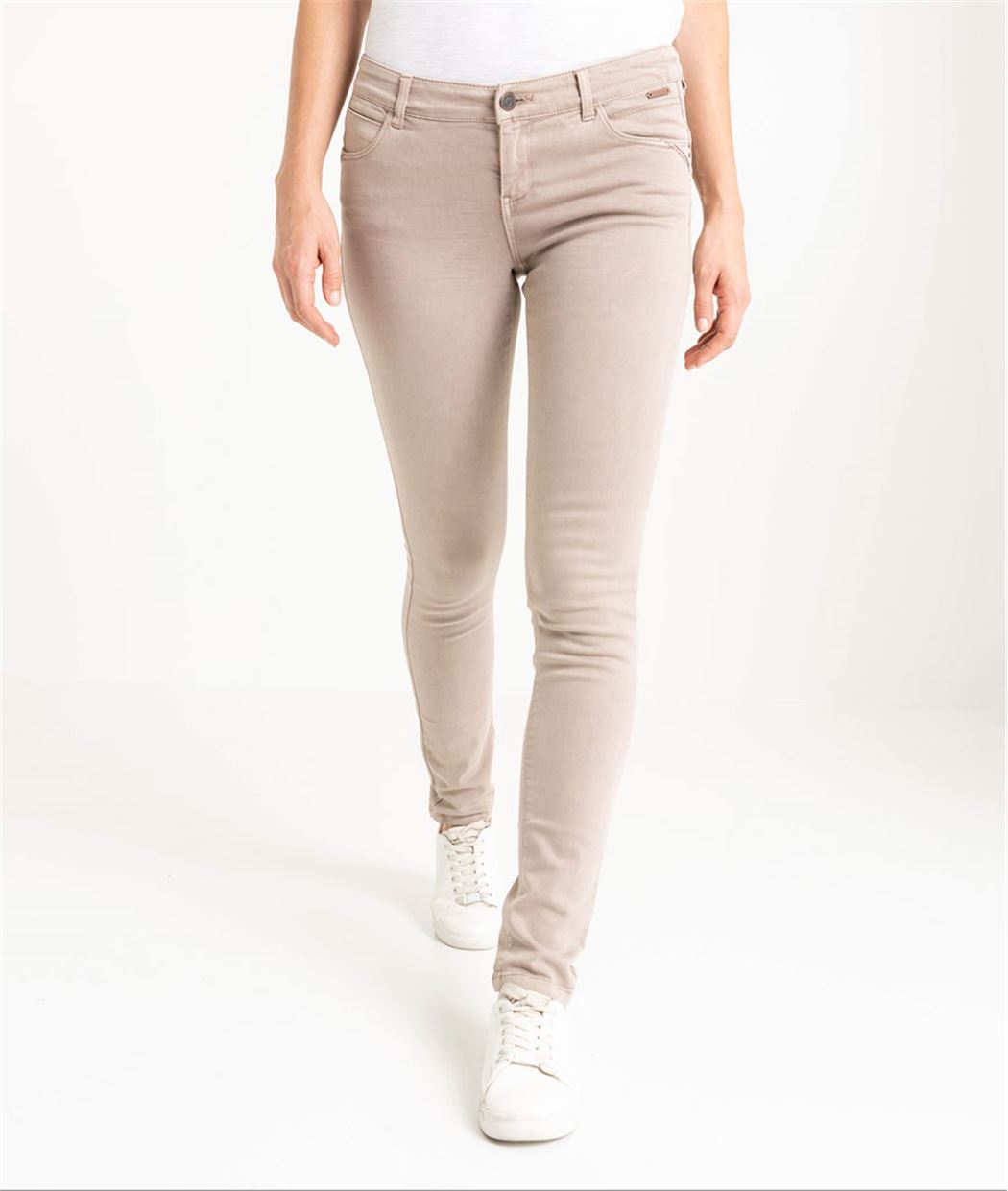 Jean femme slim couleur push up MASTIC