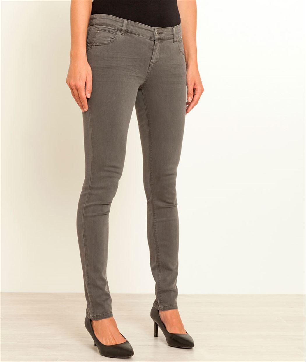Jean femme slim couleur push up ANTHRACITE