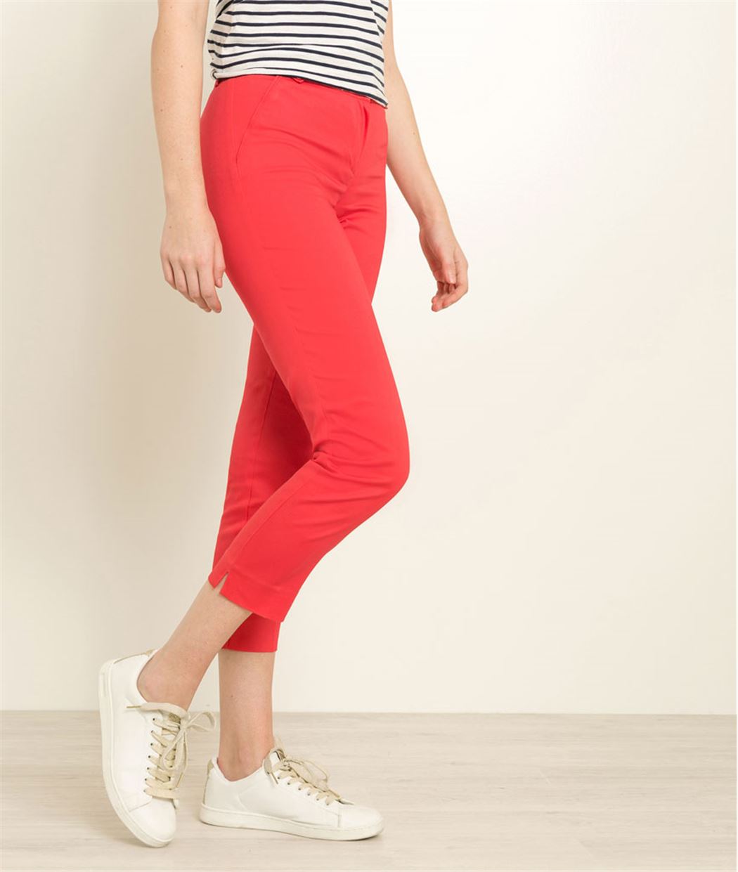 Pantalon femme 7/8 satin de coton PIVOINE