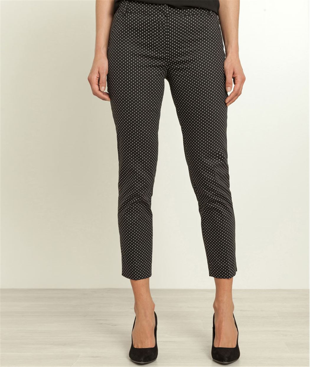 Pantalon femme satin de coton imprimé BLACK
