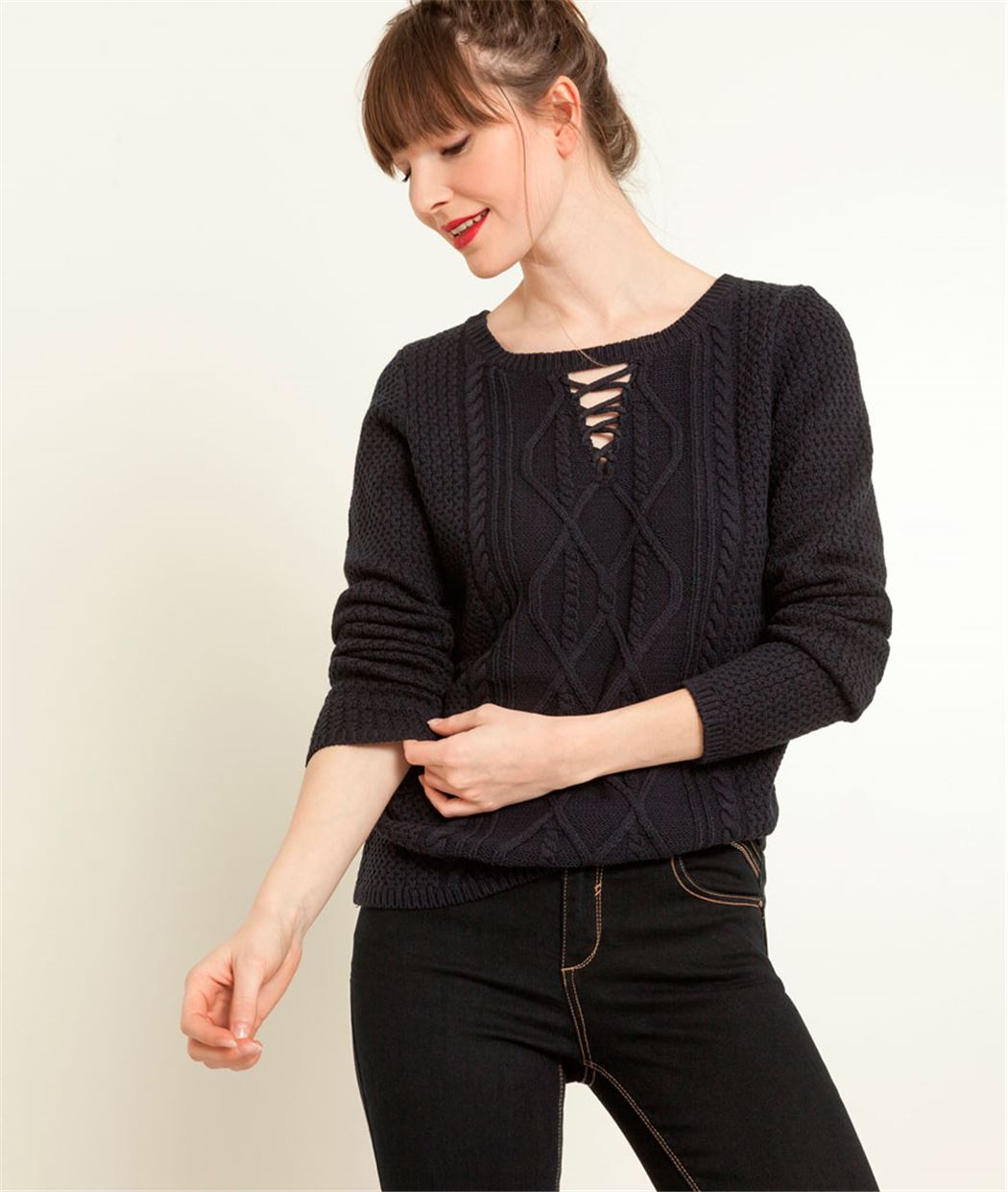 Pull femme torsadé MARINE