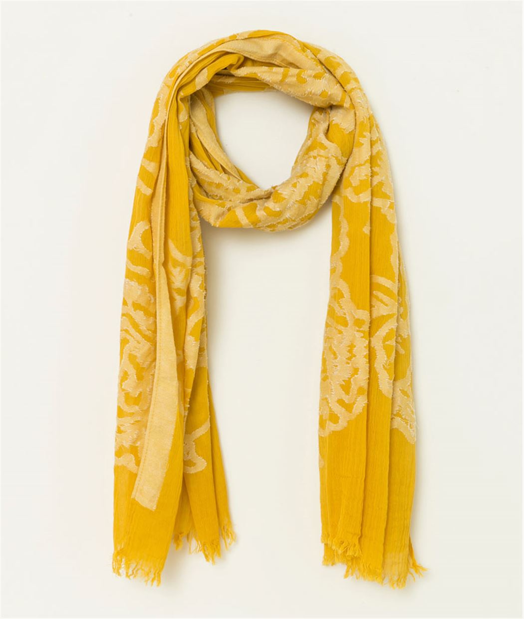Foulard femme jacquard fleurs SAFRAN