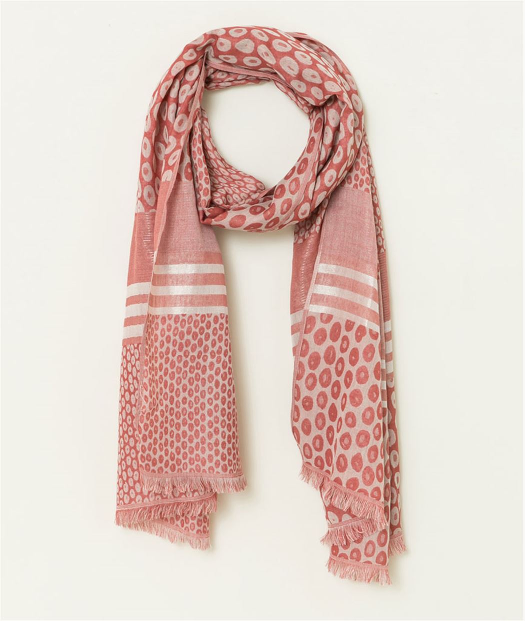 Foulard femme jacquard faux pois PAPRIKA CLAIR