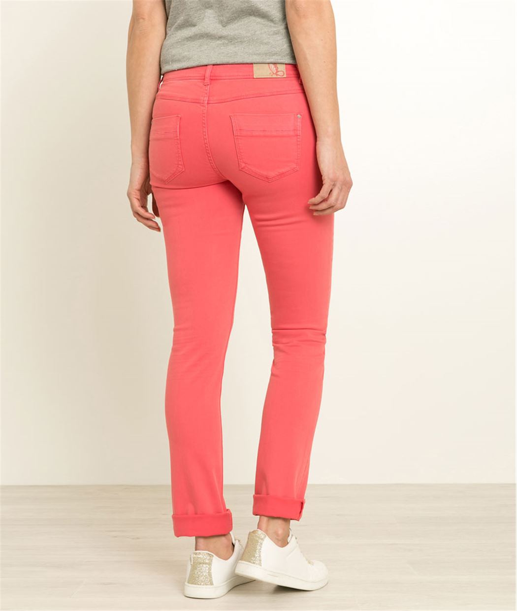 Jean femme couleur droit PIVOINE