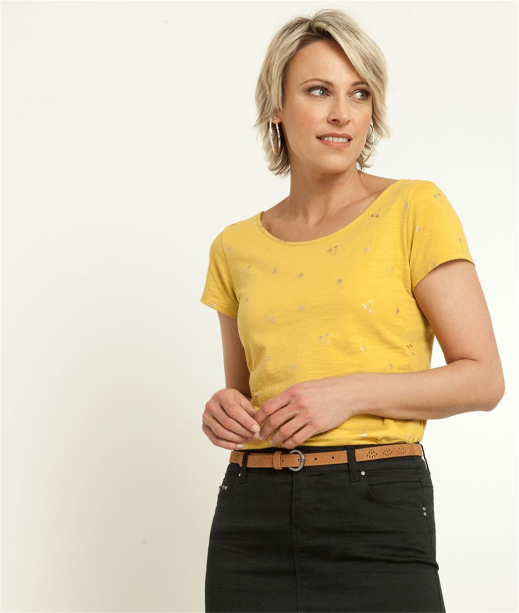 T-shirt femme imprimé micro motifs SAFRAN