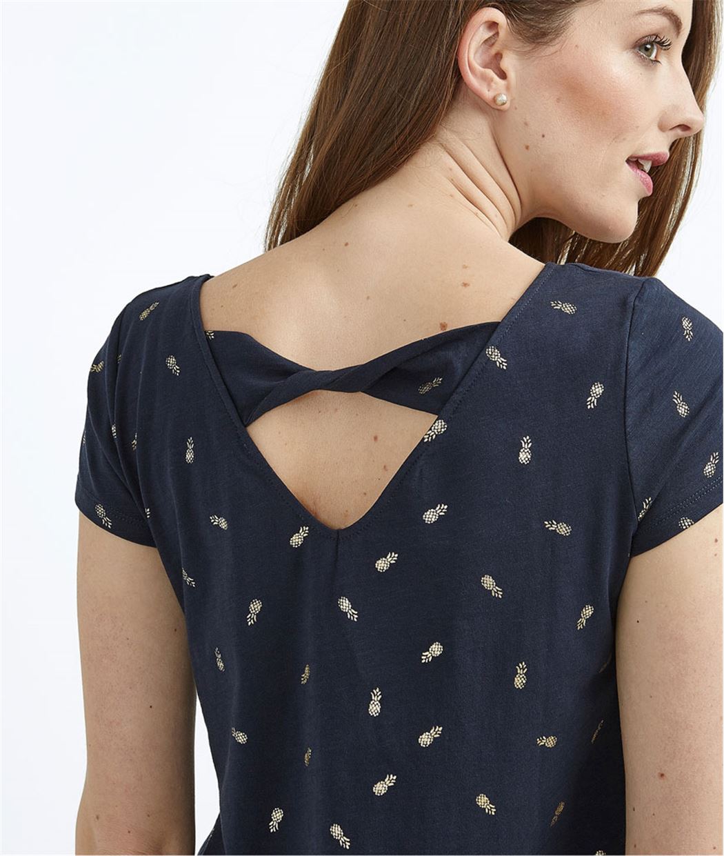 T-shirt femme imprimé micro motifs MARINE