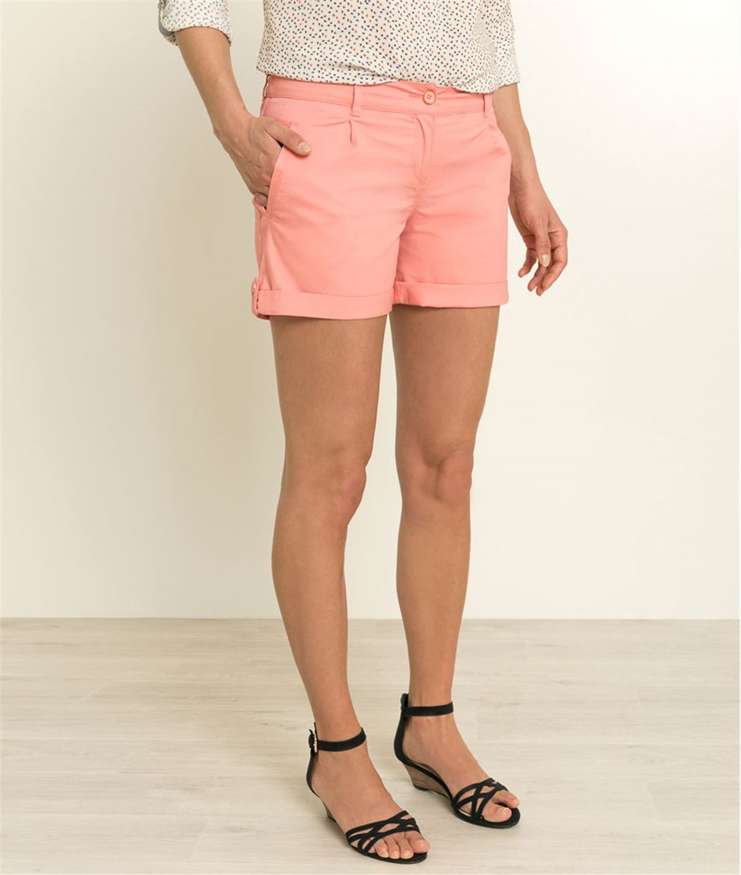 Short femme uni en coton CAPUCINE