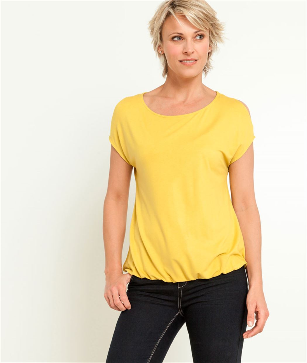 T-shirt femme épaules ouvertes CITRINE