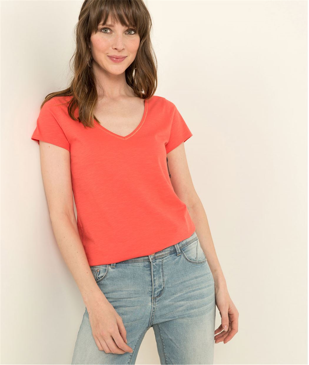 T-shirt femme uni manches courtes CAPUCINE