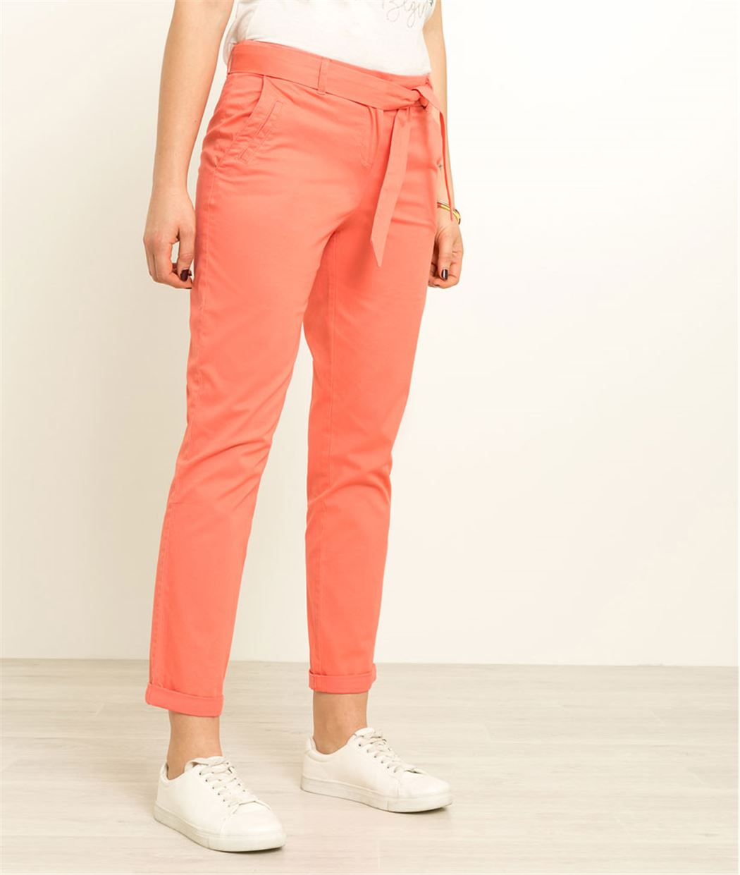 Pantalon femme chino ceinturé CAPUCINE