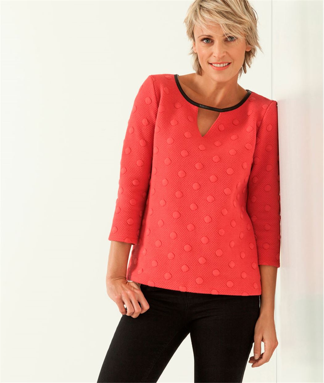 Sweat femme uni et bulles PAPRIKA