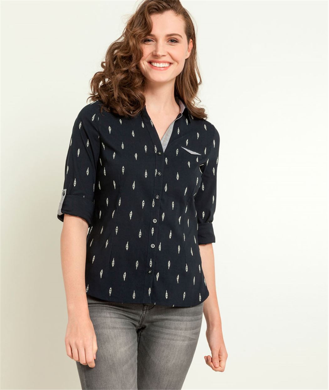 Chemisier femme structuré imprimé MARINE