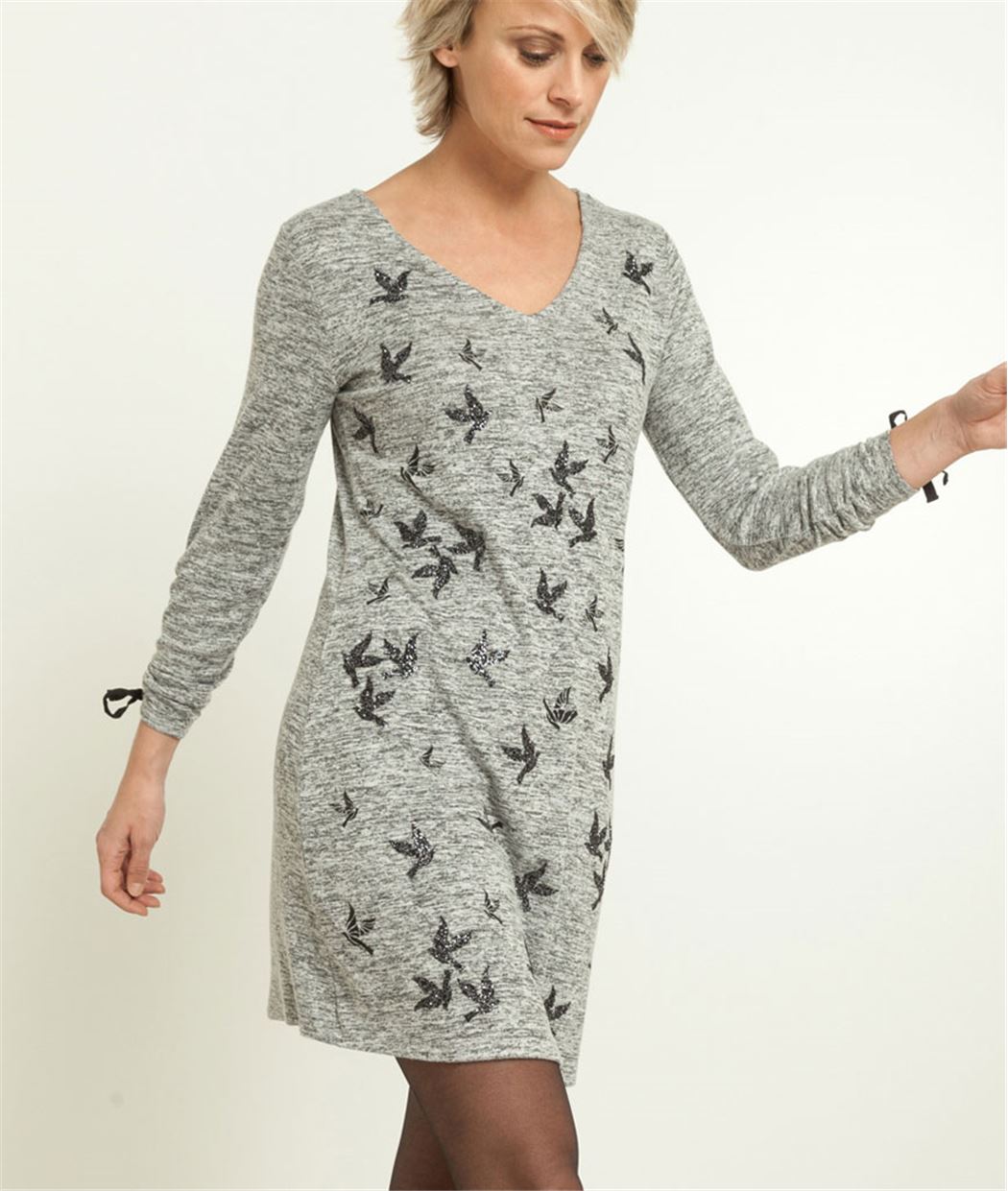 Robe en maille GRIS
