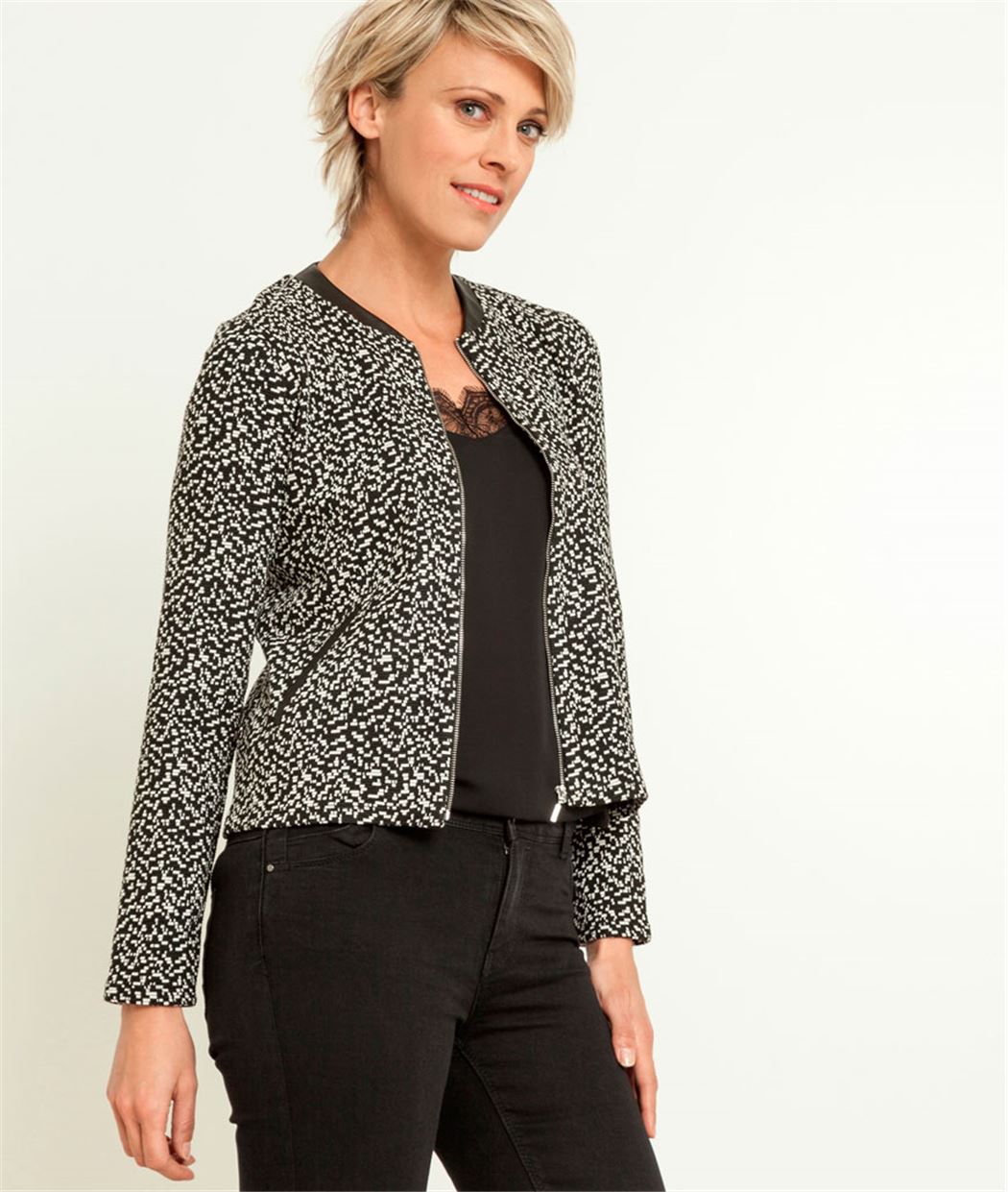 Veste femme en maille NOIR - Grain de Malice