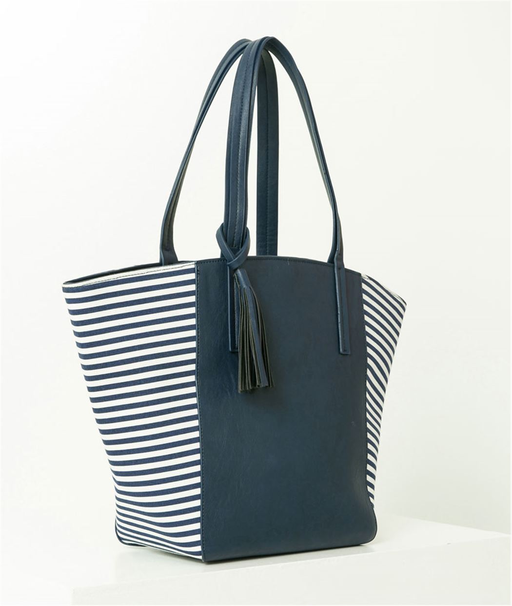 Sac femme cabas rayé MARINE
