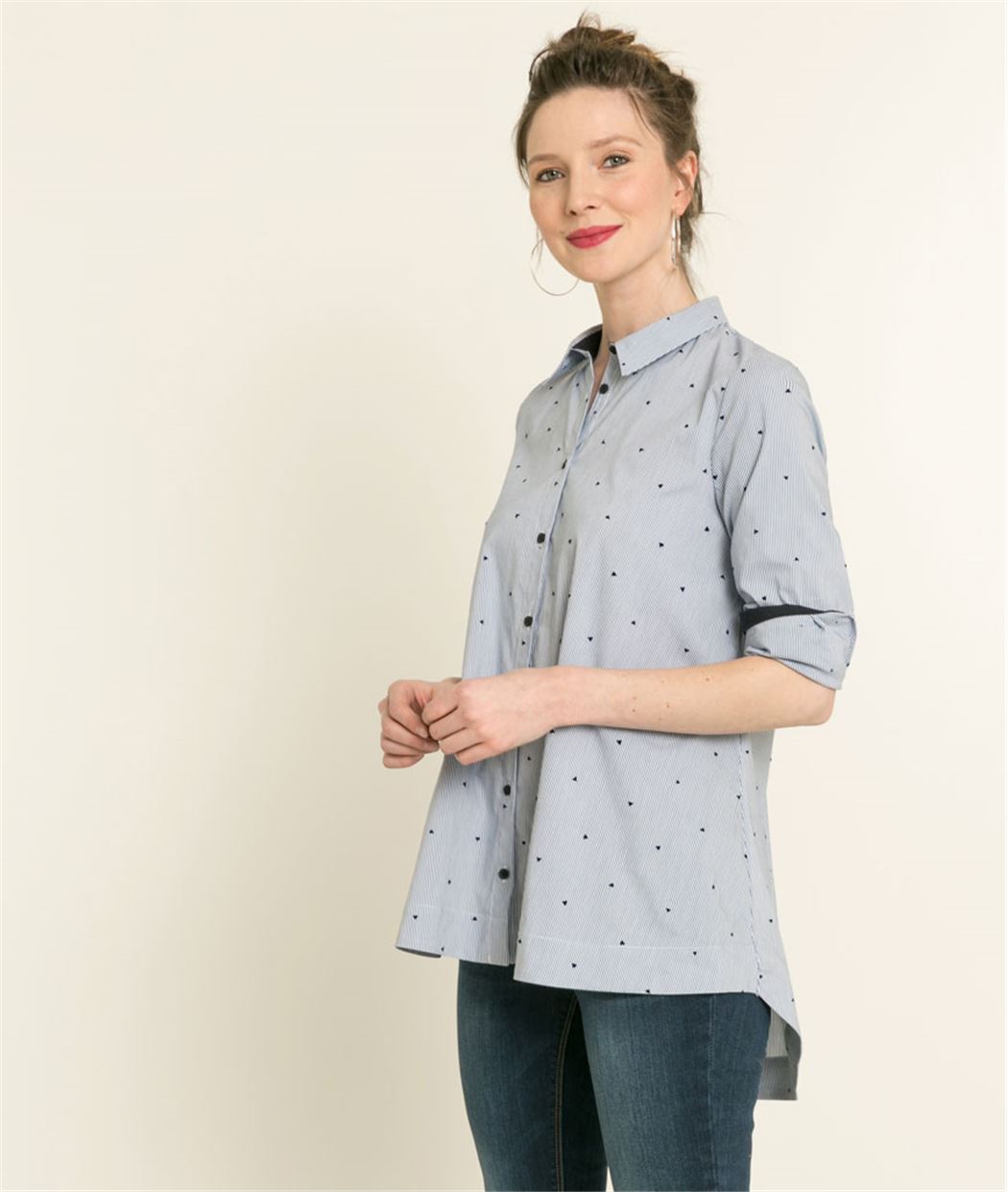 Chemisier femme rayé BLEU