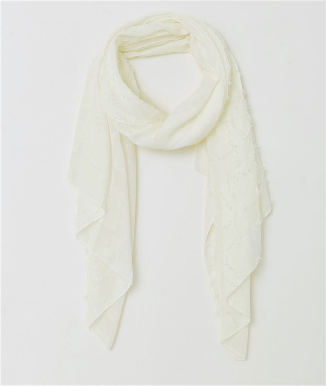Foulard femme carrés fantaisies ECRU