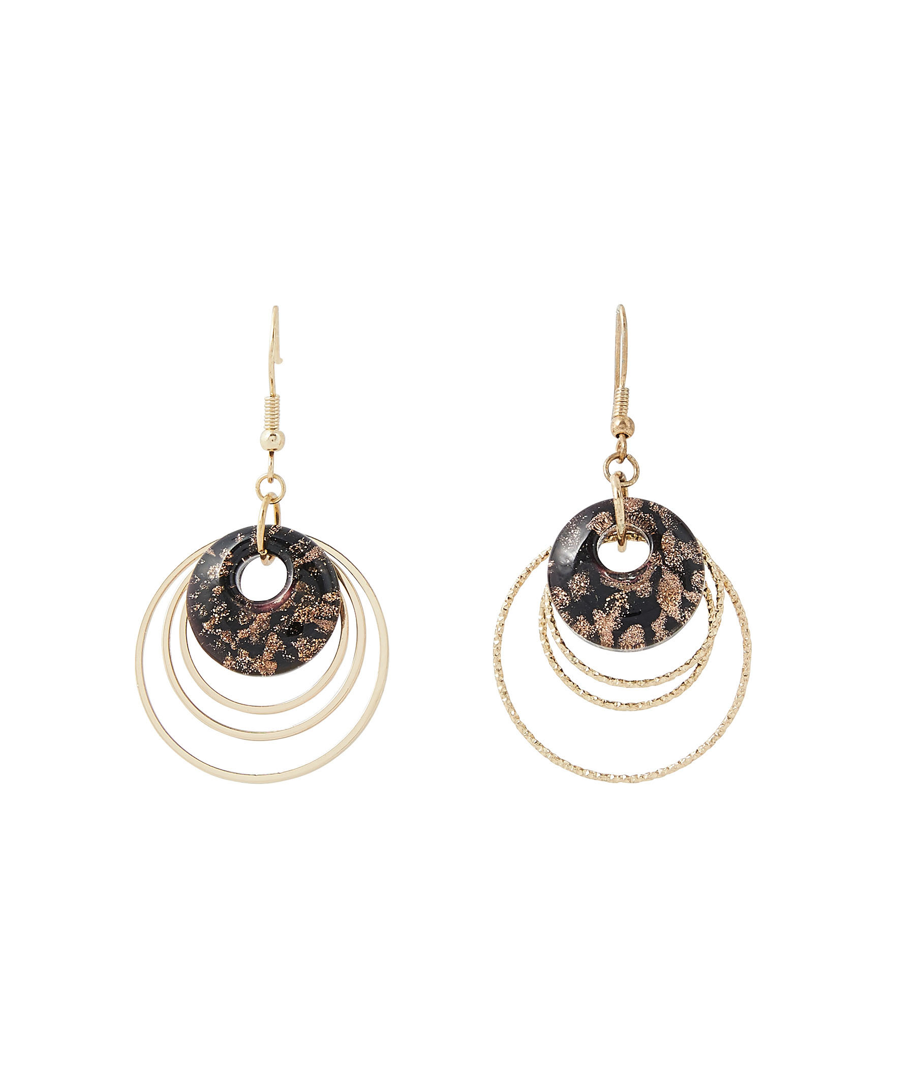 Boucles d'oreilles cercles dorés NOIR