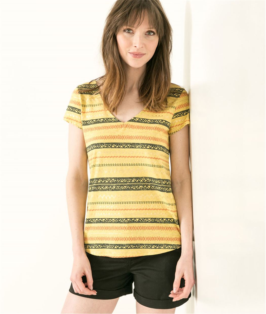 T-shirt femme imprimé dos en V SAFRAN