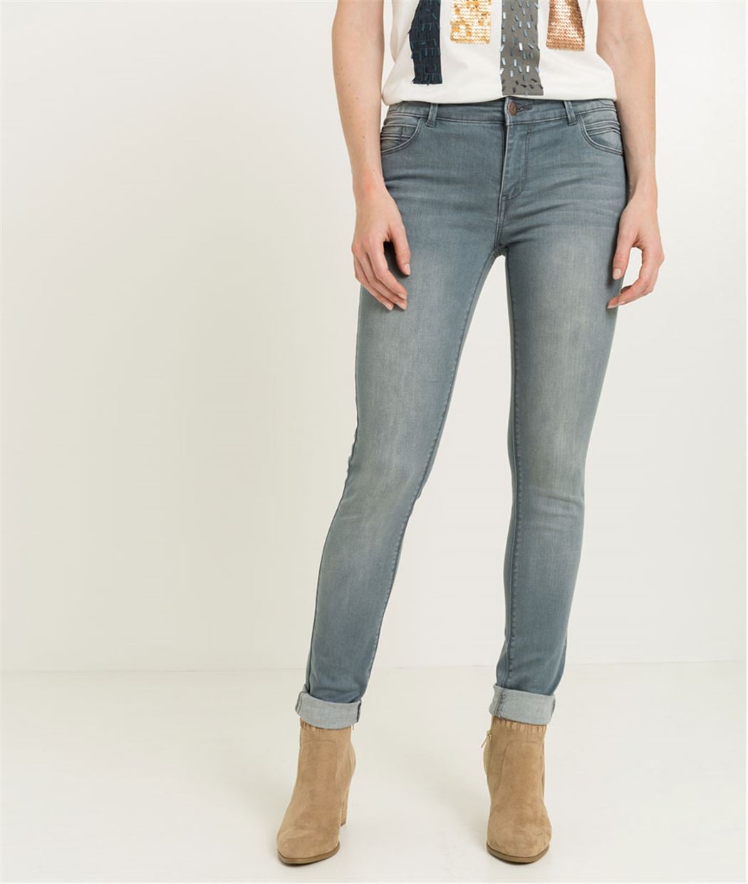 Jean slim effet push up BLUE GREY