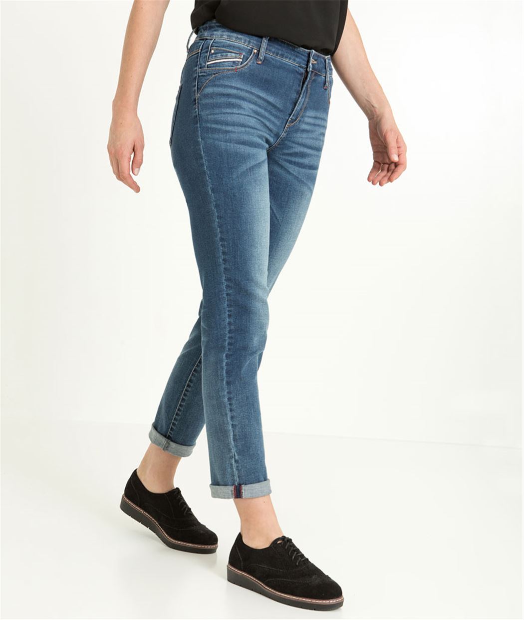 Pantalon raccourci femme denim stretch STONE