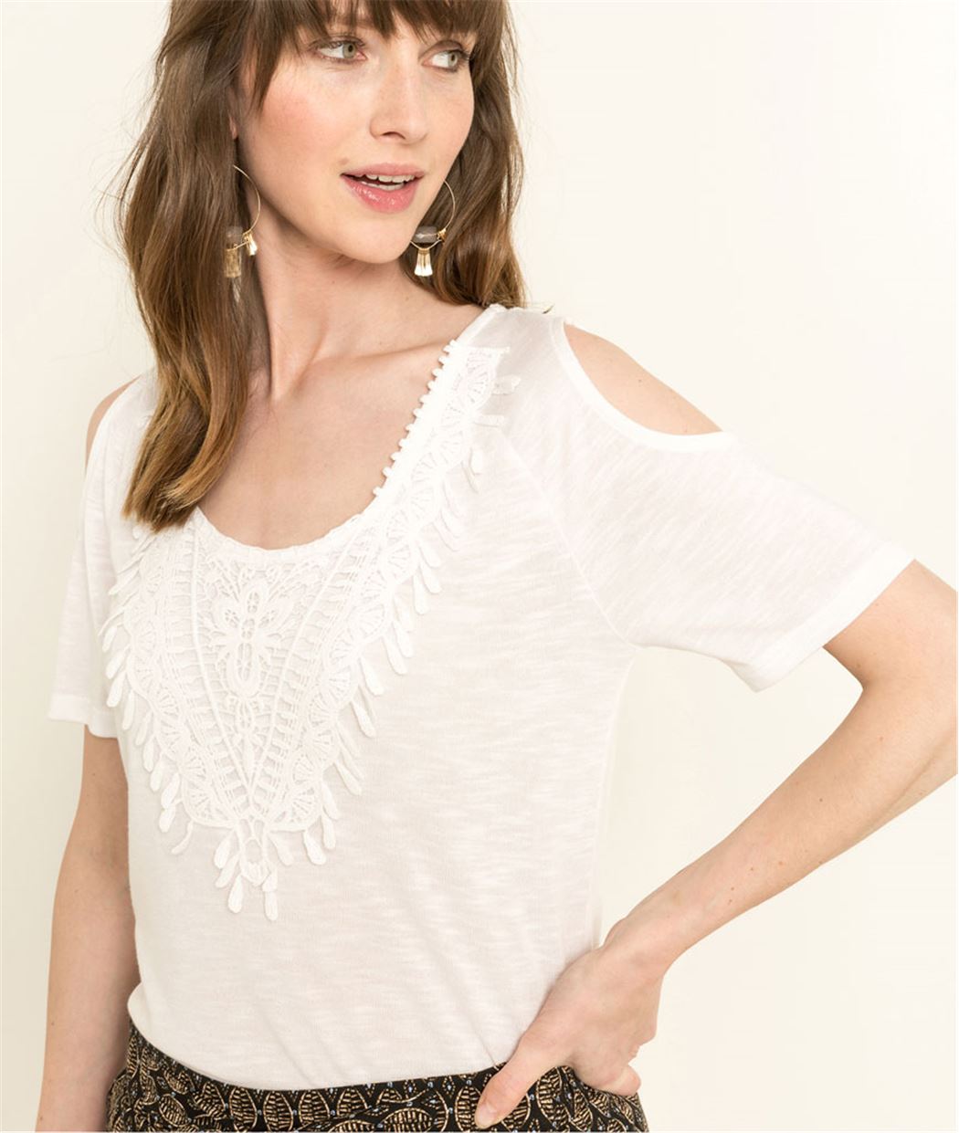 T-shirt femme manches courtes BLANC