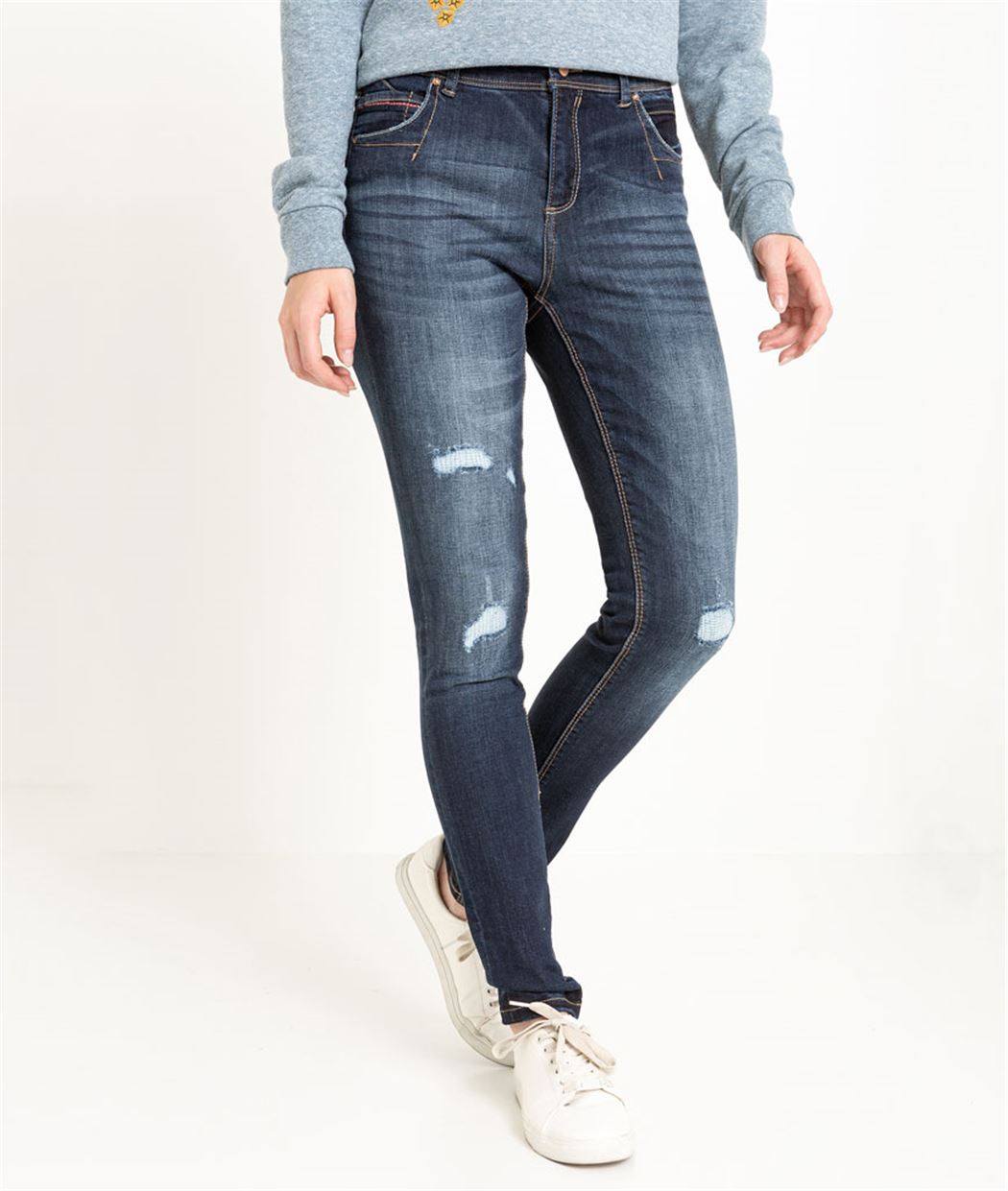 Jean femme slim avec abrasions RINSE