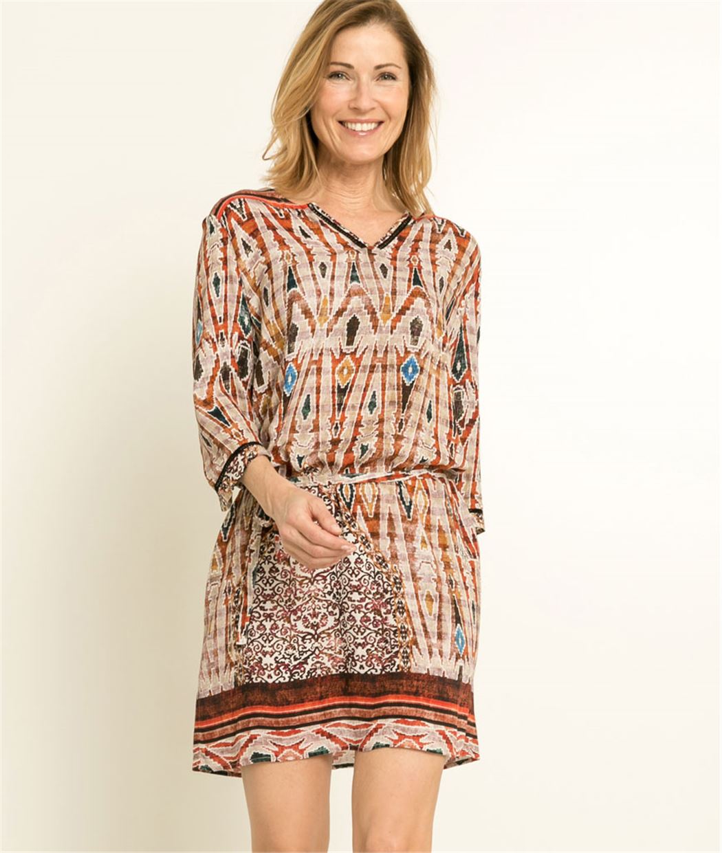 Robe femme imprimé ethnique TERRACOTA
