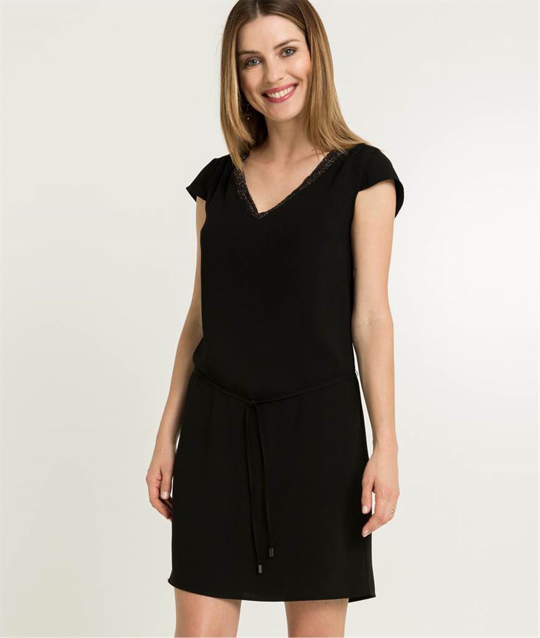 Robe femme fluide et unie NOIR