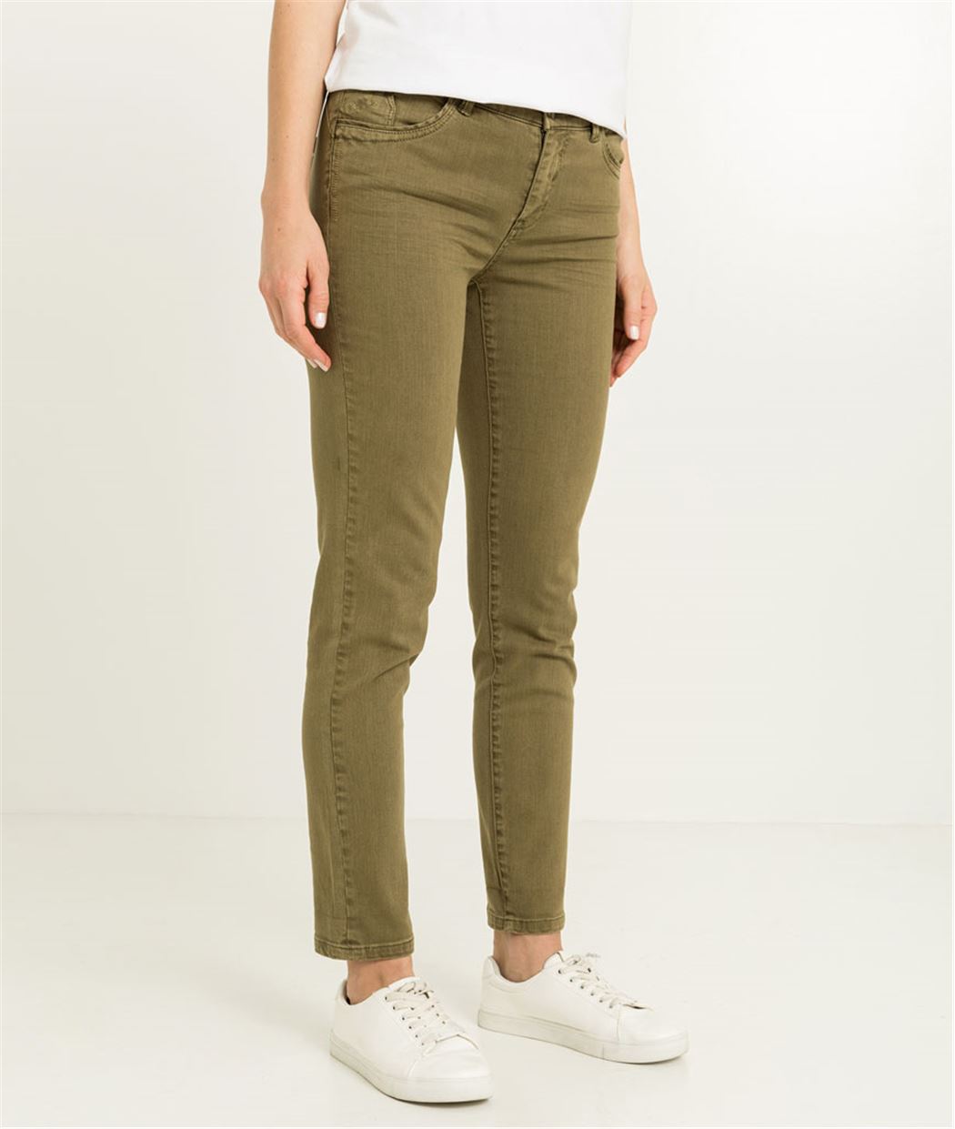 Pantalon raccourci femme couleur KAKI