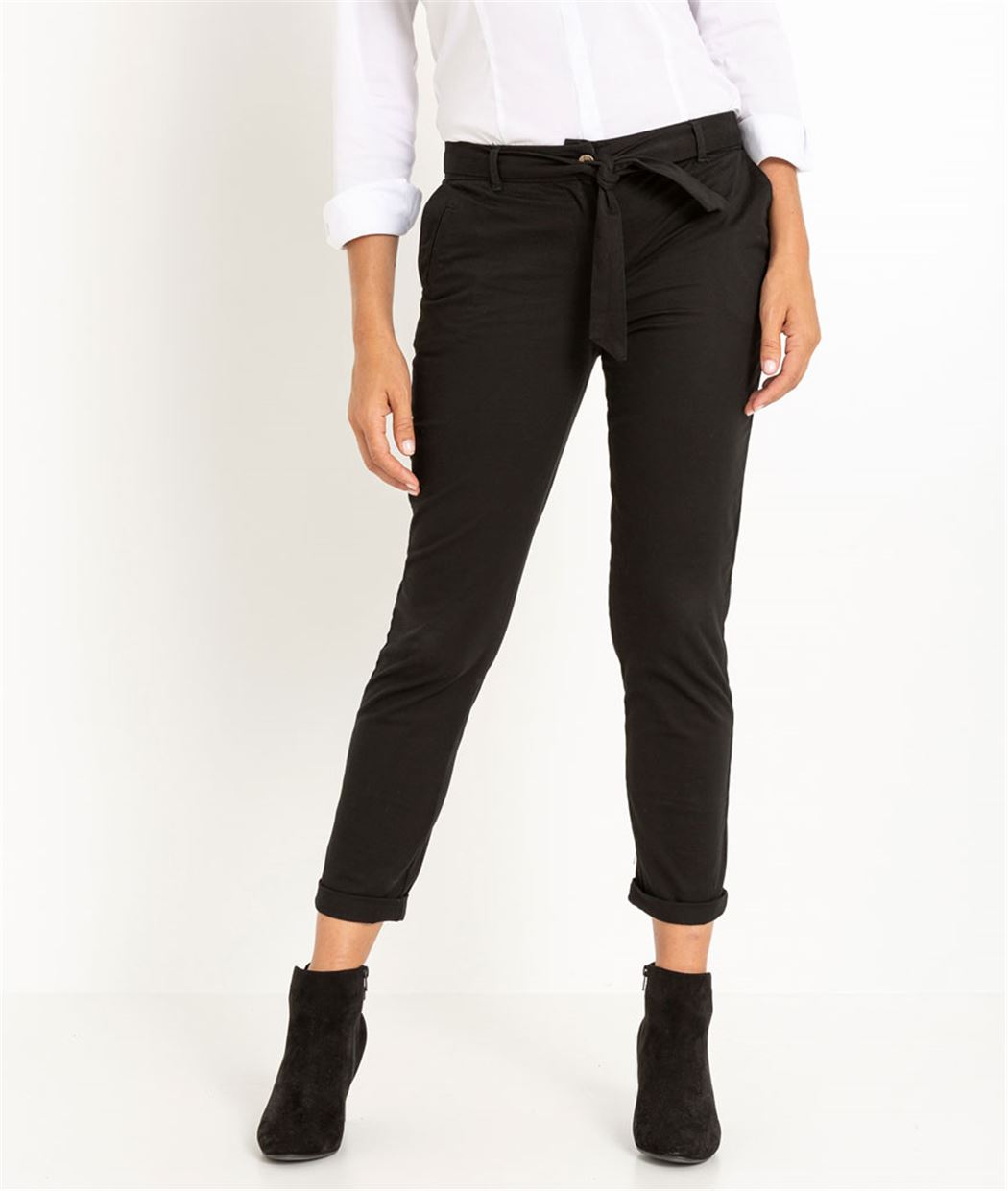Chino femme couleur uni NOIR
