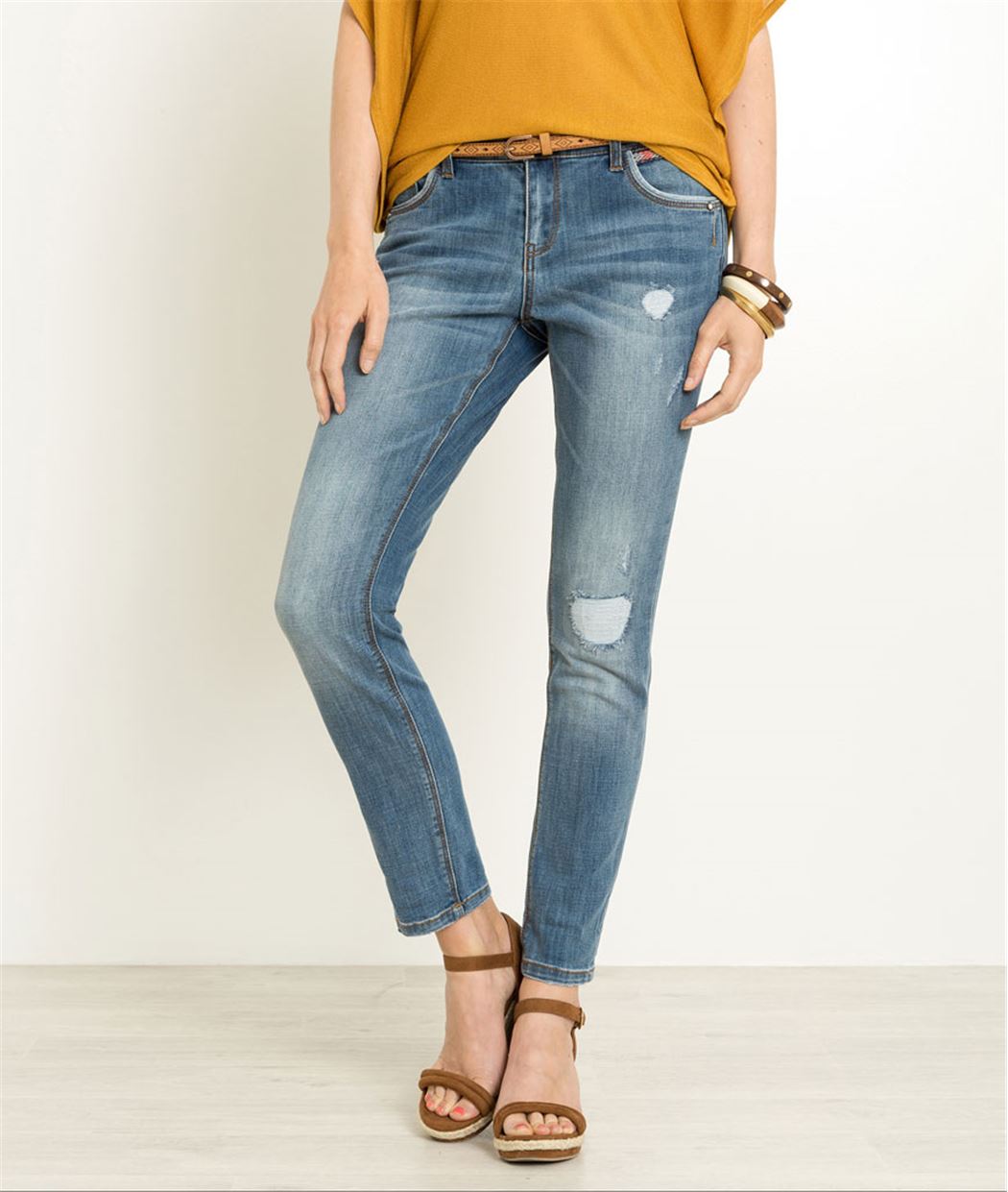 Jean boyfriend femme STONE