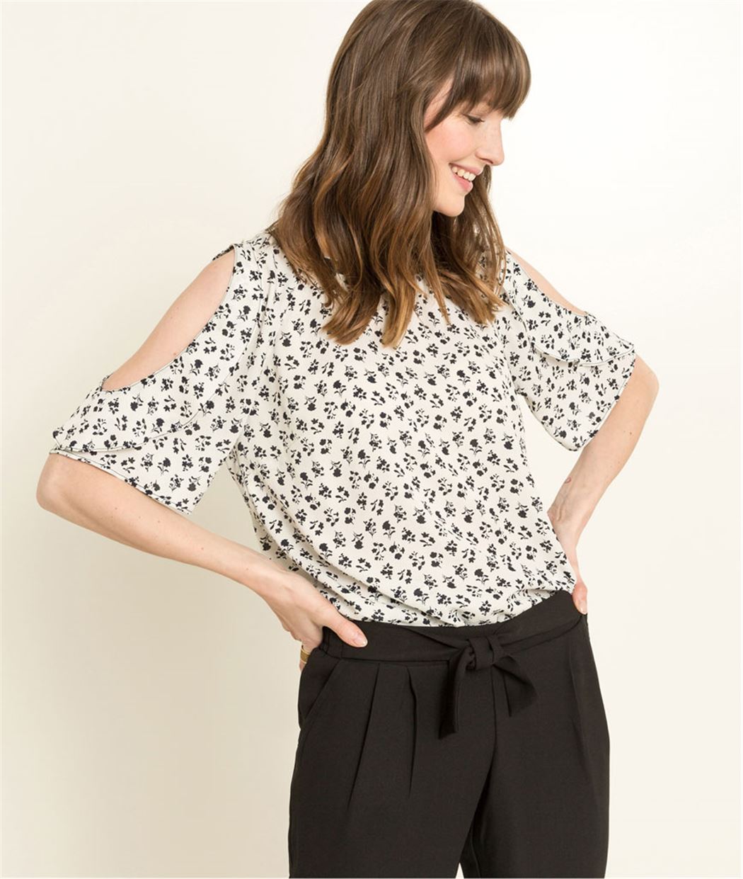 Blouse femme bras ouverts ECRU
