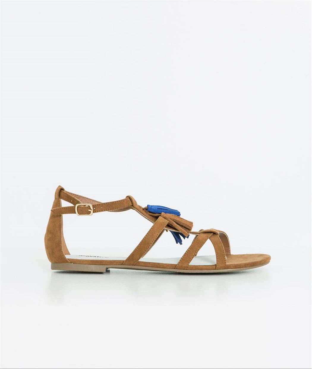 Sandales femme camel pompons colorés CAMEL