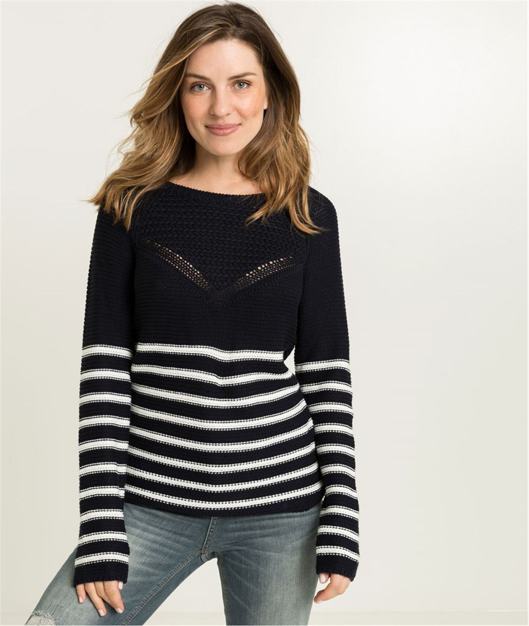 Pull femme coton MARINE