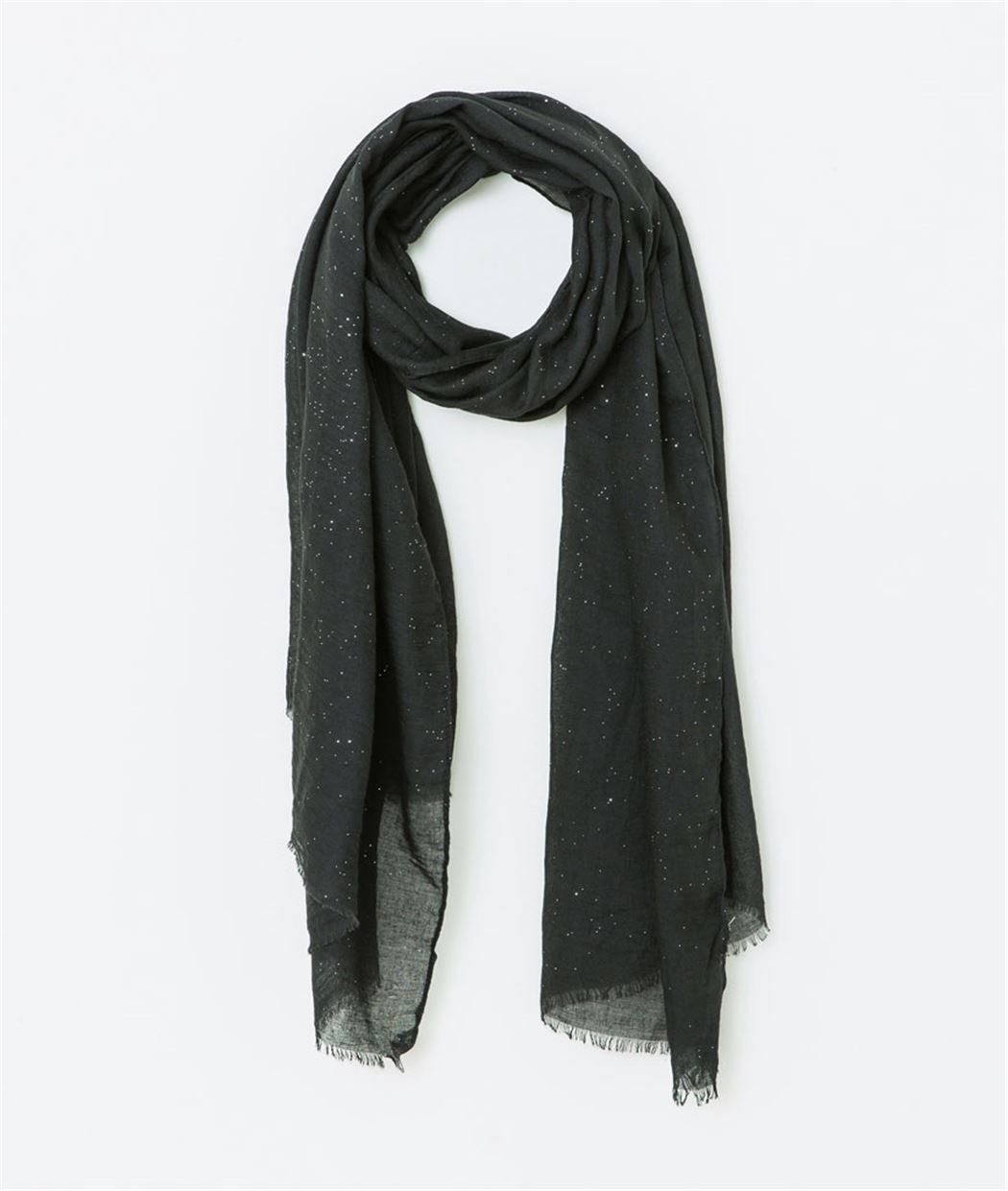 Foulard femme noir à paillettes NOIR