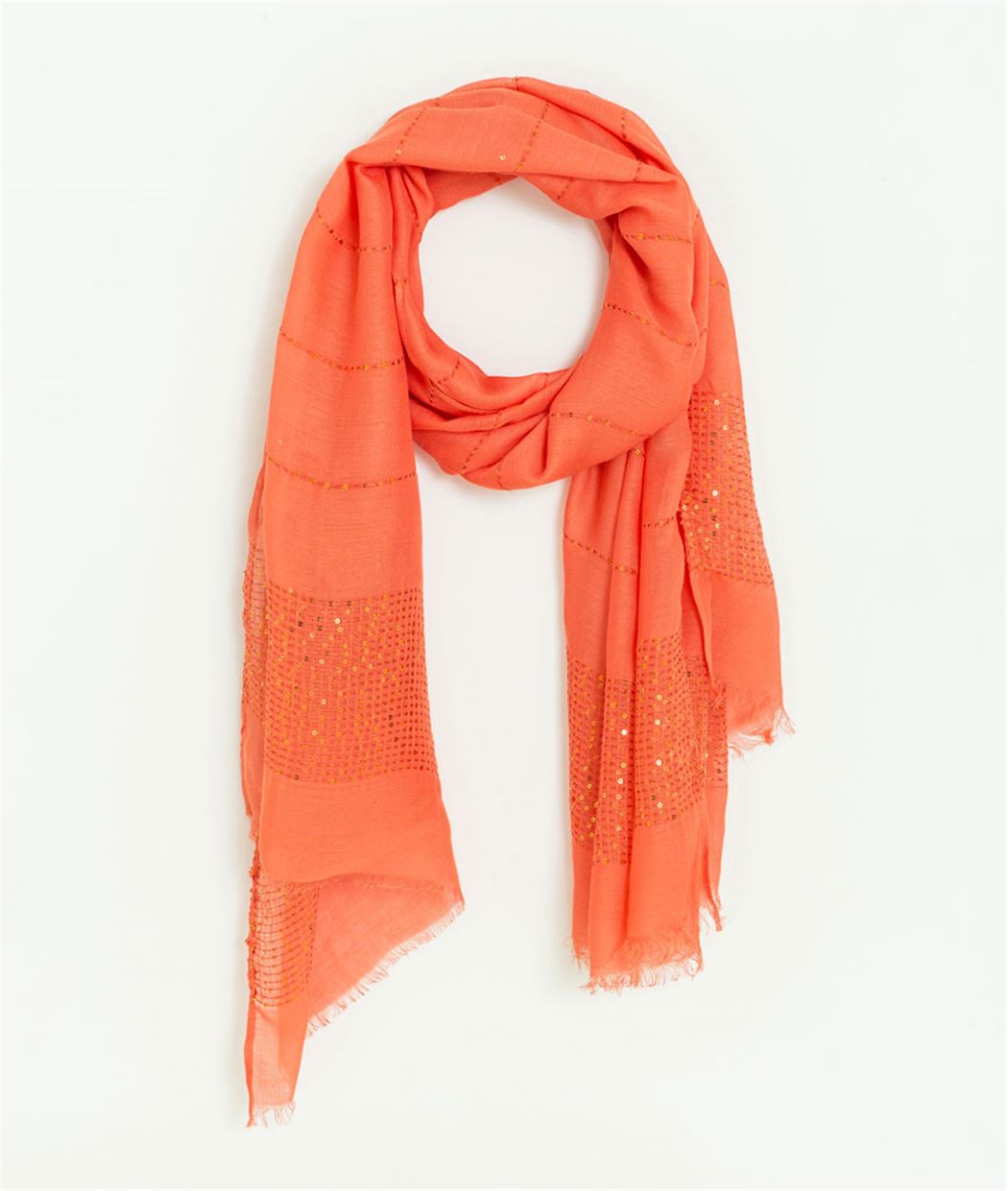 Foulard coloré avec sequins TANGERINE