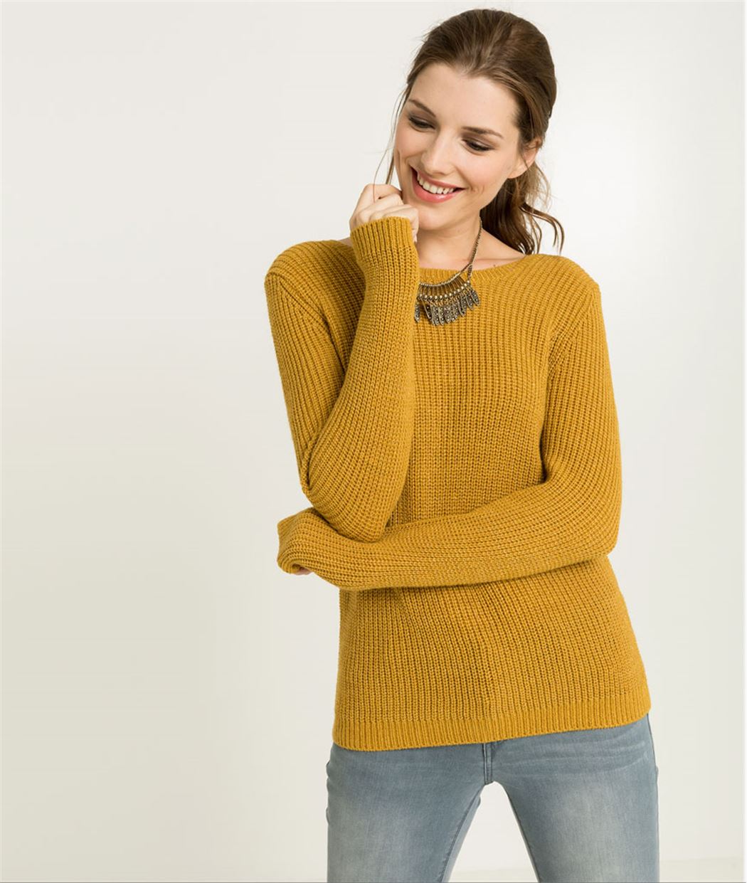 Pull femme boutonné à l'arrière CURRY