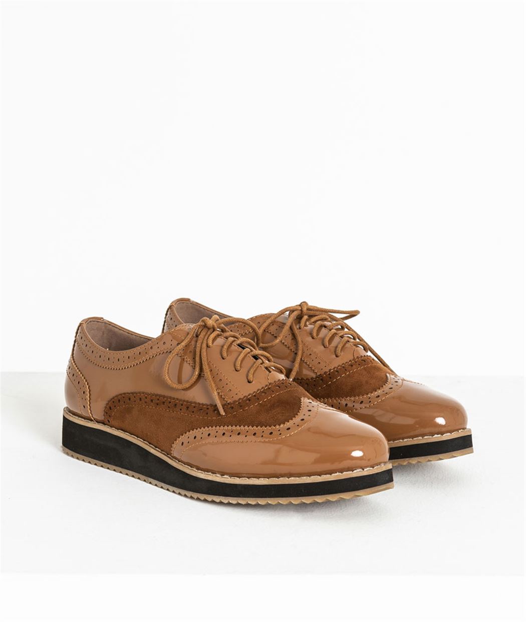 Derbies femmes bi-matières CAMEL