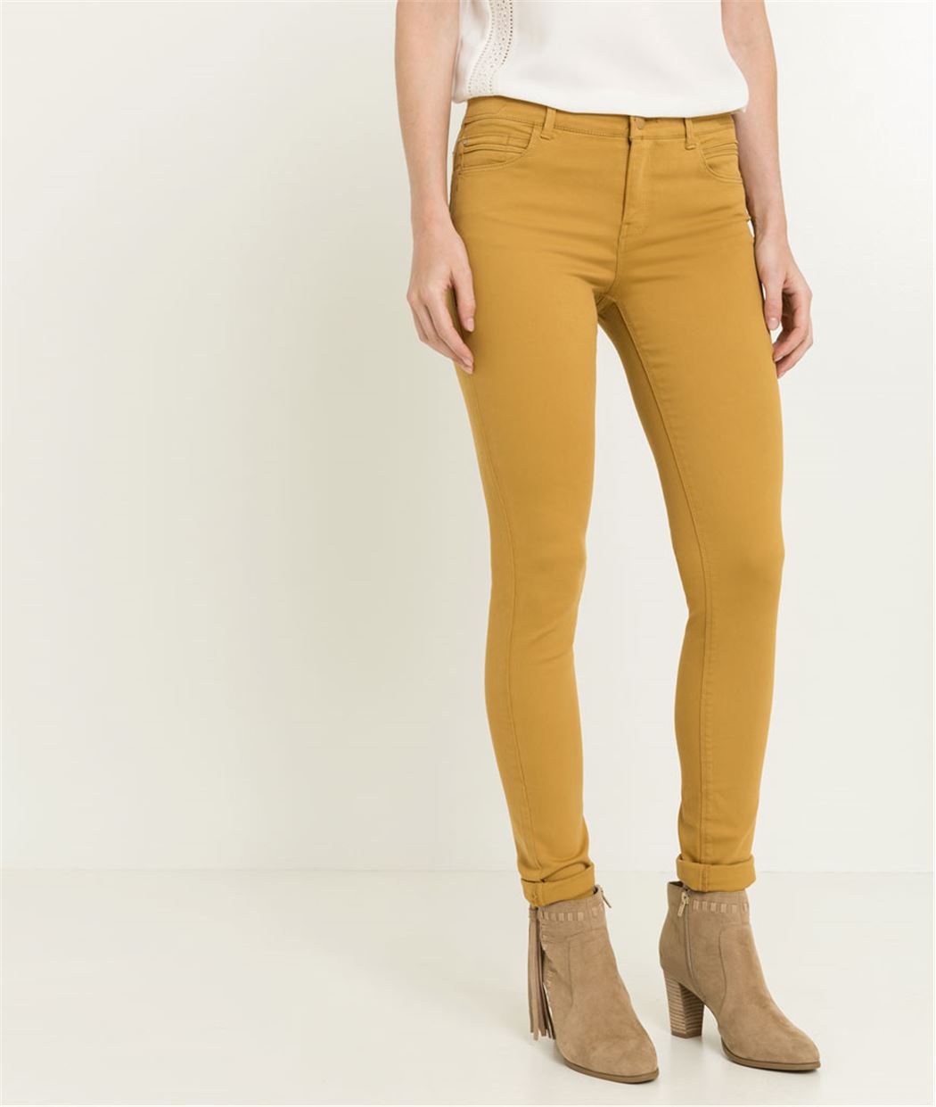 Pantalon slim couleur effet push up SAFRAN