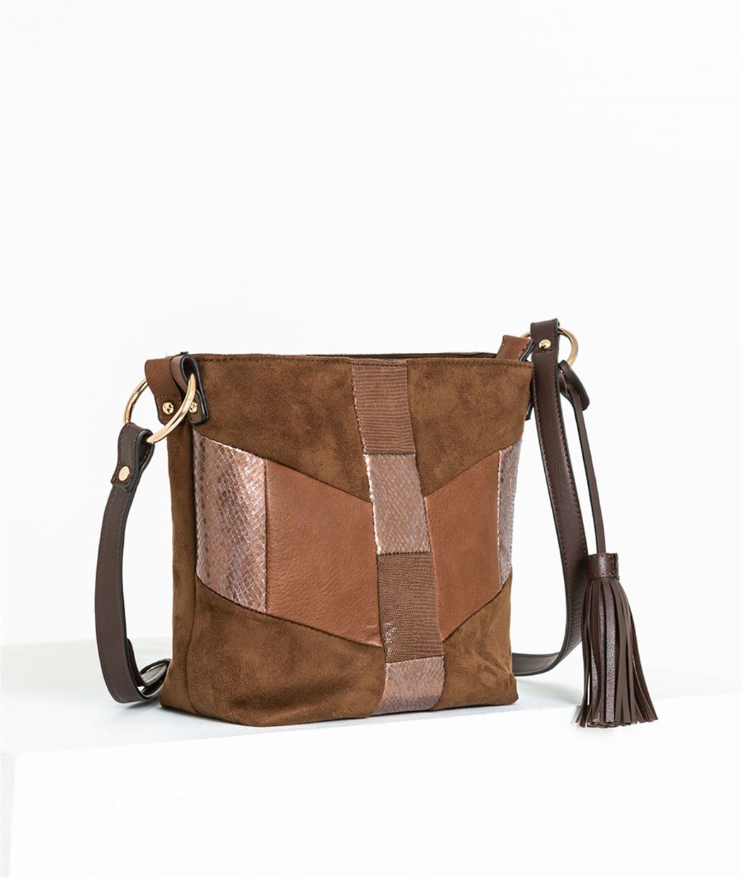 Sac femme multimatières marron CARAMEL