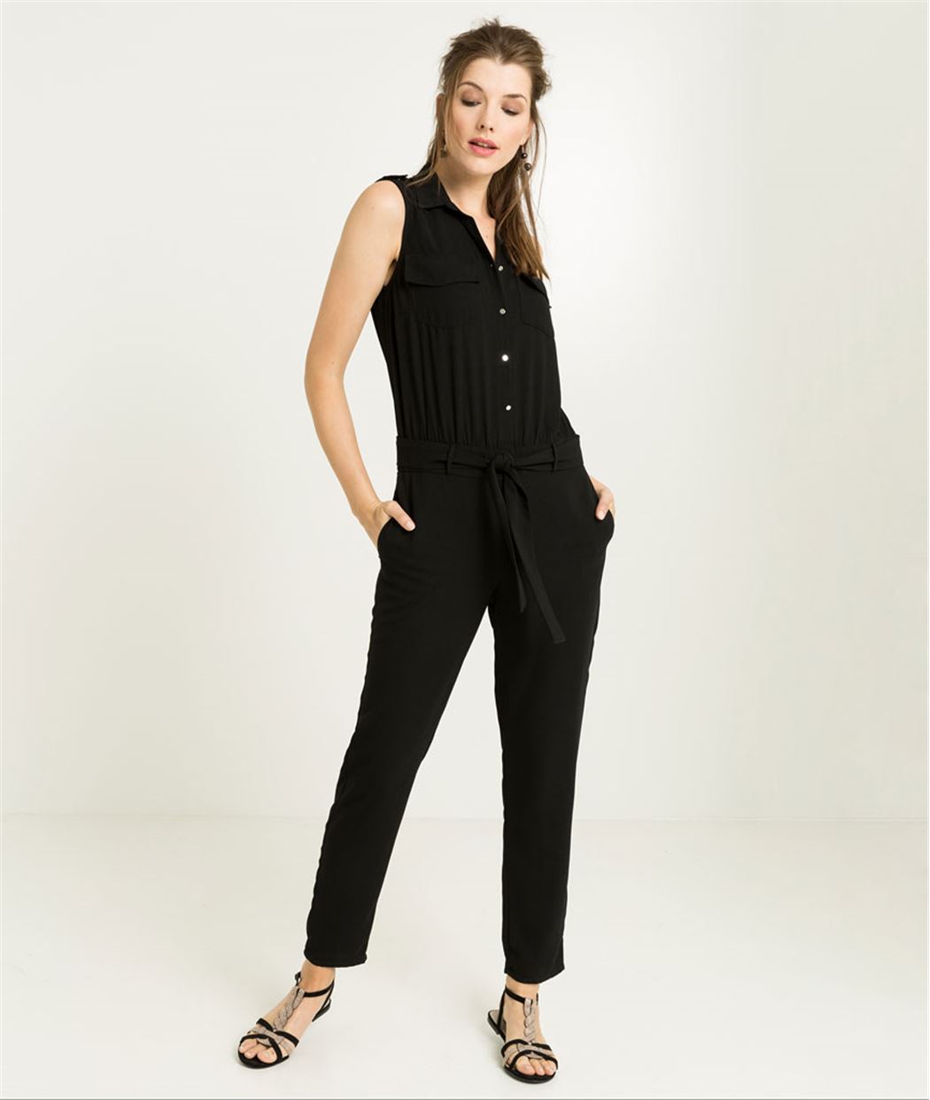 Combinaison femme noire sans manche NOIR