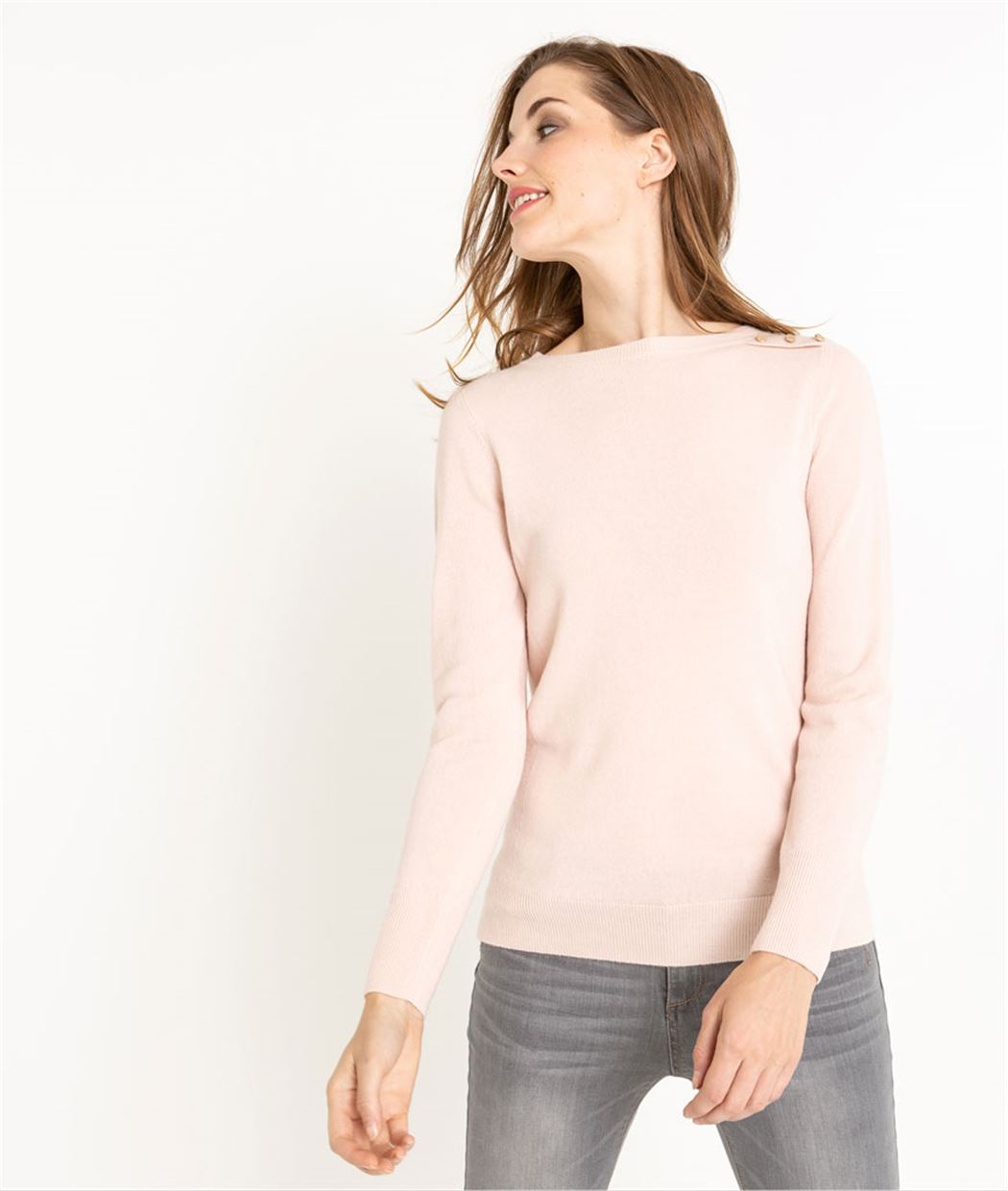 Pull femme fin couleur uni ROSE