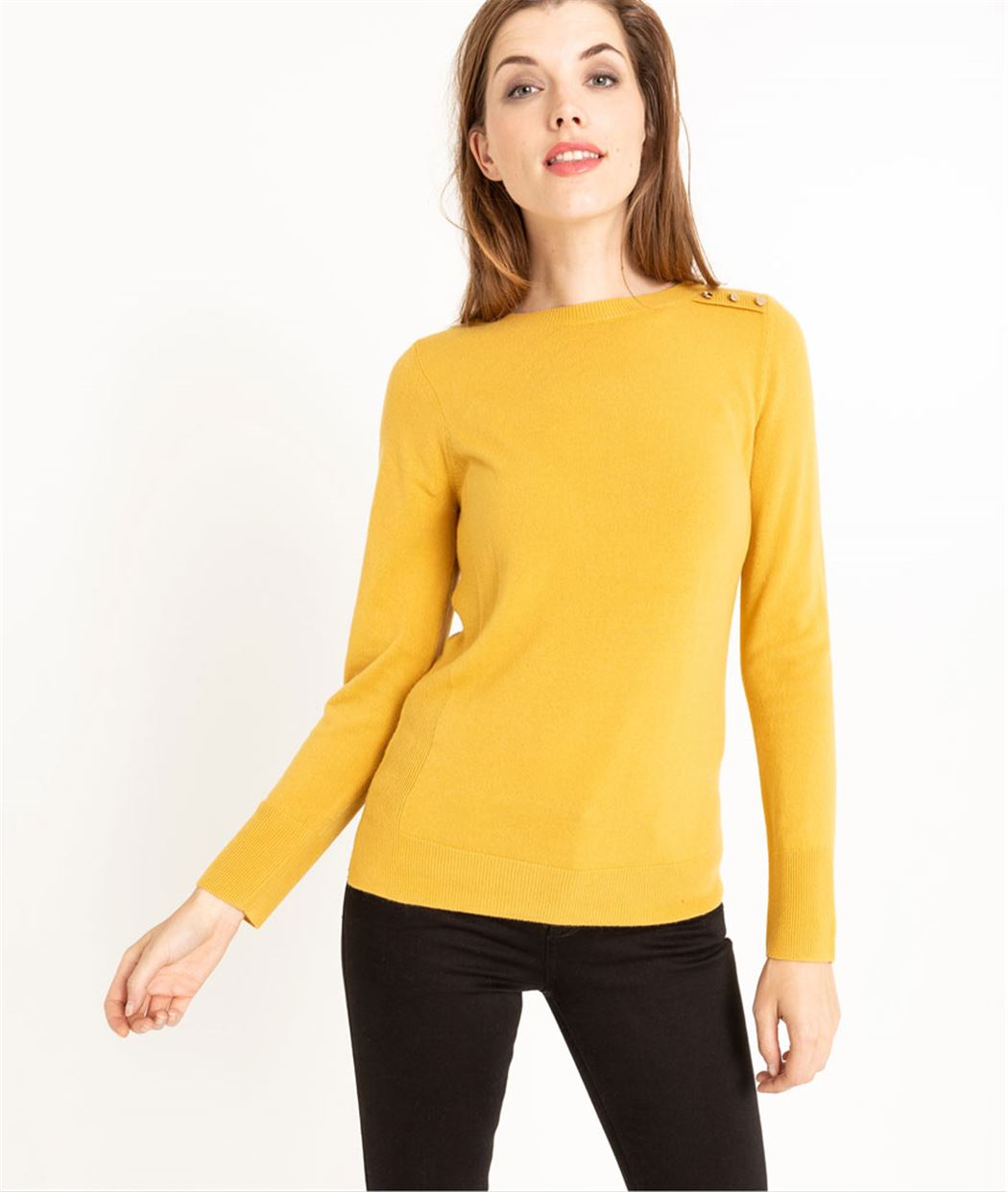 Pull femme fin couleur uni SAFRAN