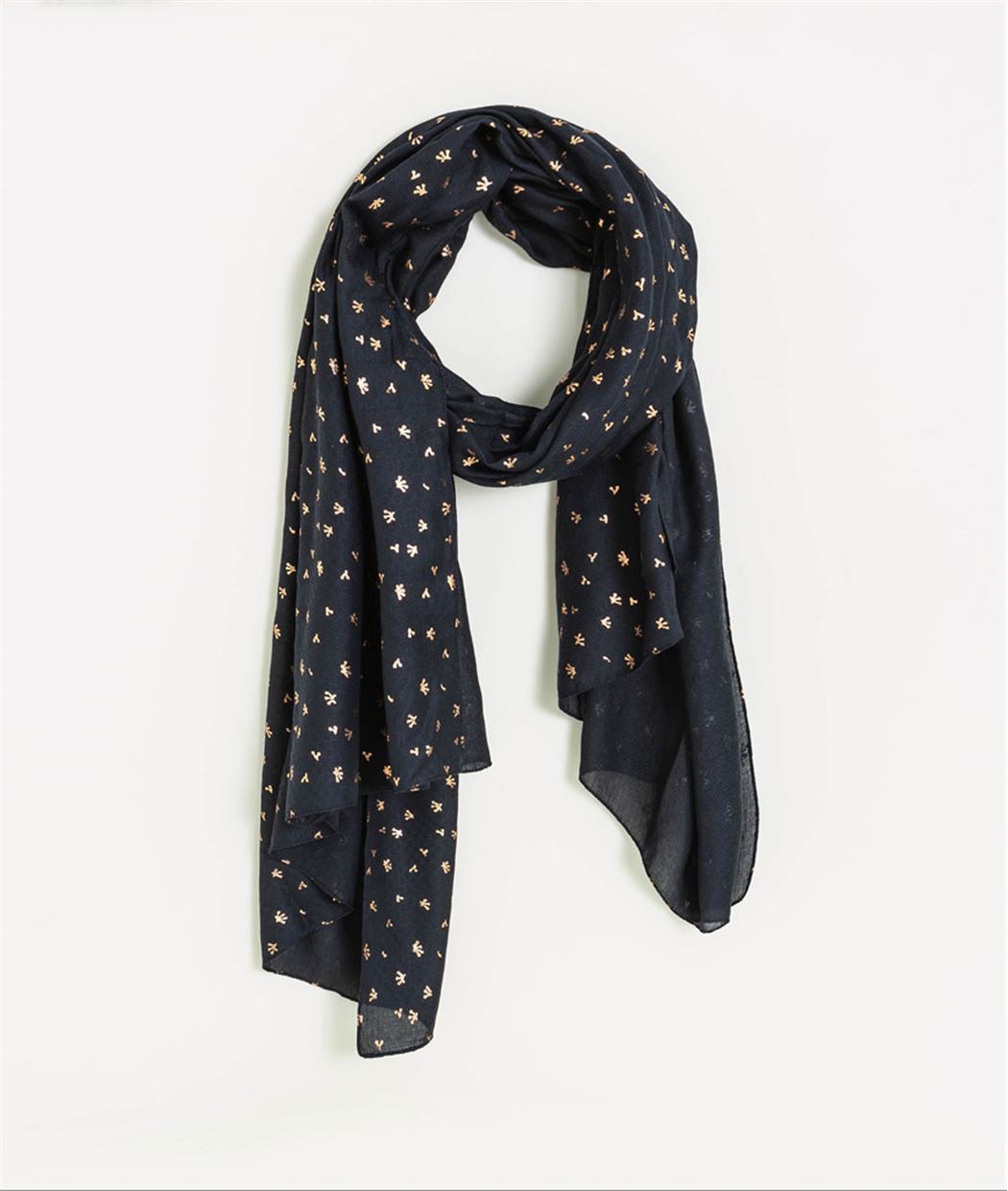 Foulard femme marine imprimés dorés MARINE