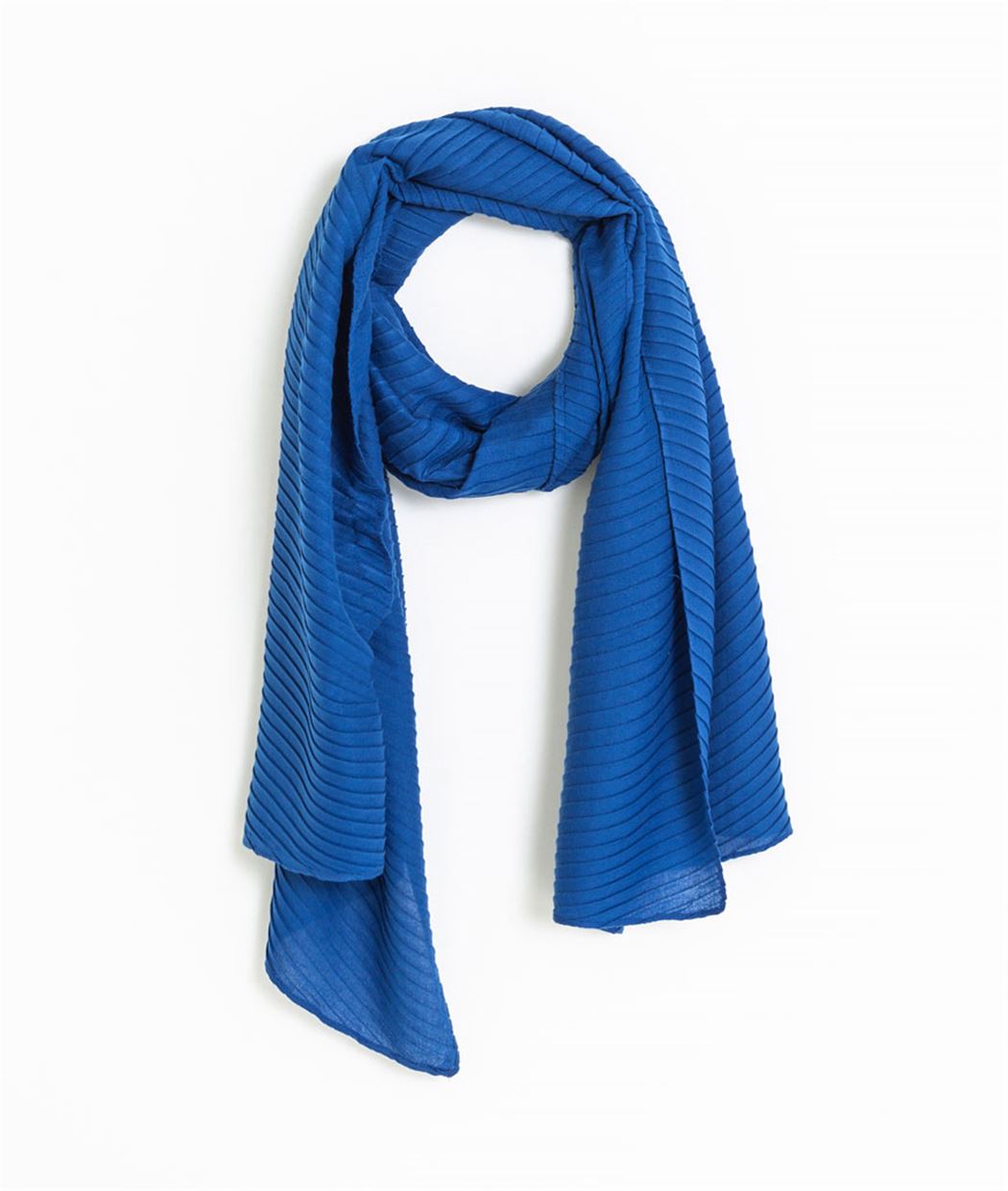 Foulard femme bleu électrique et perles BLEU